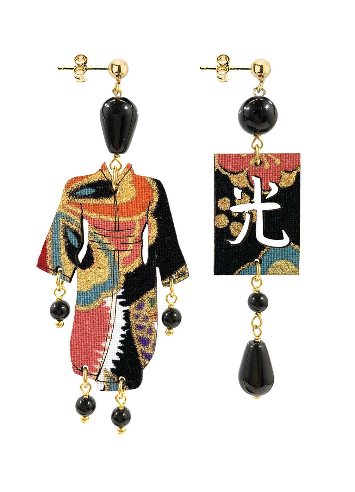 Lebole Maison Orecchini Kimono Piccolo Nero