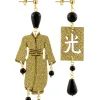 Lebole Maison Orecchini Kimono Piccolo Oro Nero