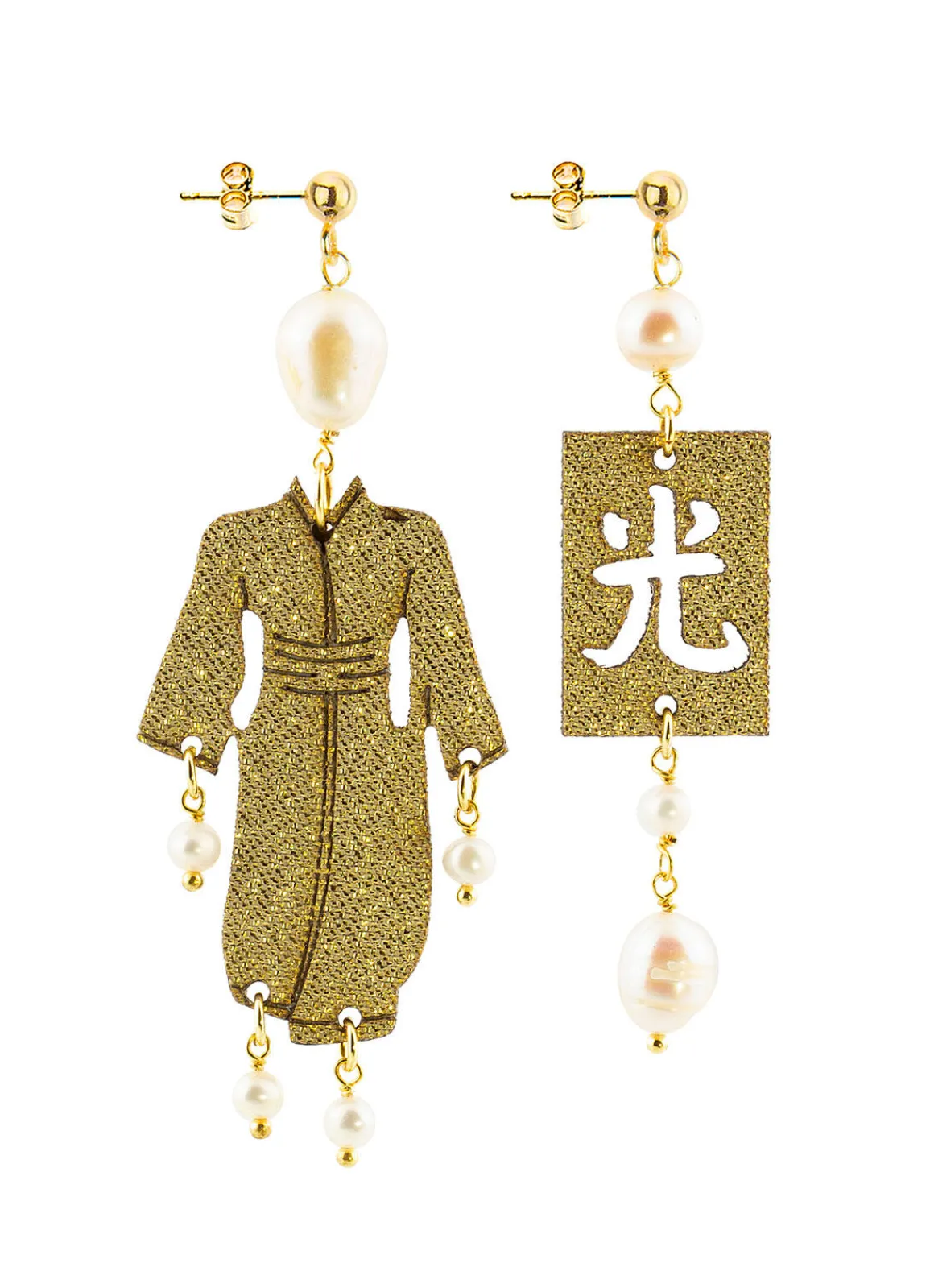 Lebole Maison Orecchini Kimono Piccolo Oro Perla