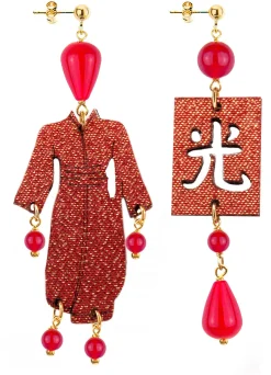 Lebole Maison Orecchini Kimono Piccolo Rubino