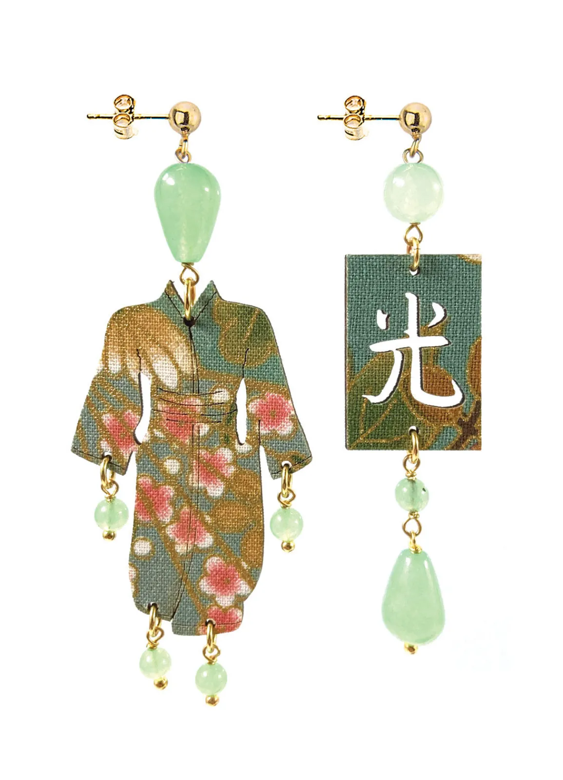 Lebole Maison Orecchini Kimono Piccolo Verde Giada