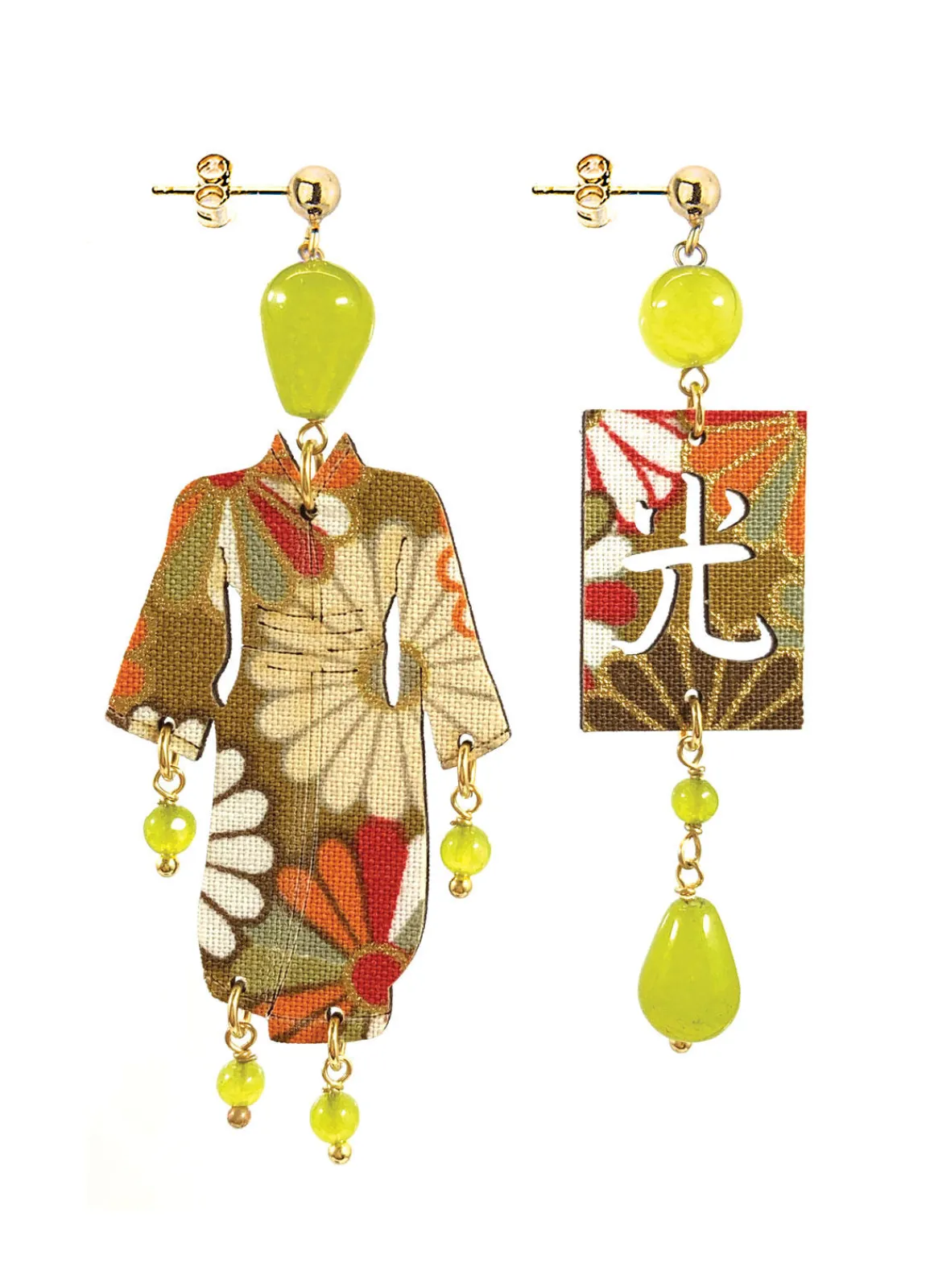 Lebole Maison Orecchini Kimono Piccolo Verde Prato