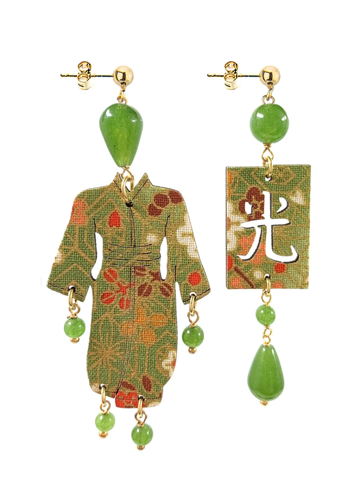 Lebole Maison Orecchini Kimono Piccolo Verde Oliva
