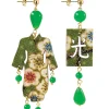 Lebole Maison Orecchini Kimono Piccolo Verde