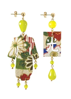 Lebole Maison Orecchini Kimono Piccolo Verde Acido