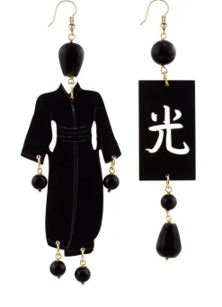Lebole Maison Orecchini Kimono Plexi Grande Nero