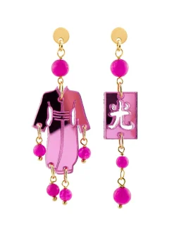 Lebole Maison Orecchini Kimono Plexi Mini Fucsia
