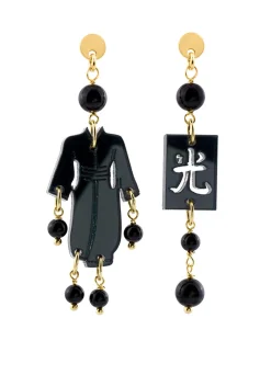 Lebole Maison Orecchini Kimono Plexi Mini Nero