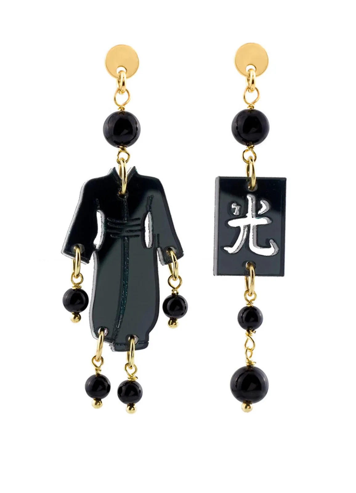 Lebole Maison Orecchini Kimono Plexi Mini Nero