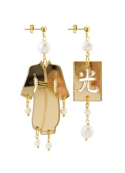 Lebole Maison Orecchini Kimono Plexi Mini Oro