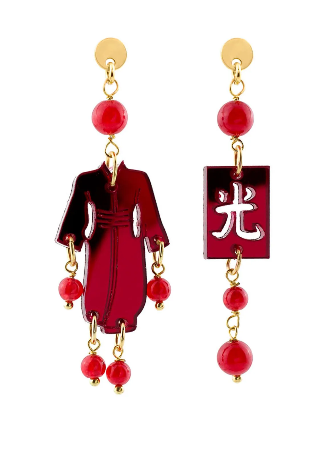 Lebole Maison Orecchini Kimono Plexi Mini Rubino