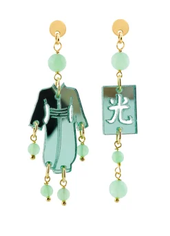 Lebole Maison Orecchini Kimono Plexi Mini Verde Giada
