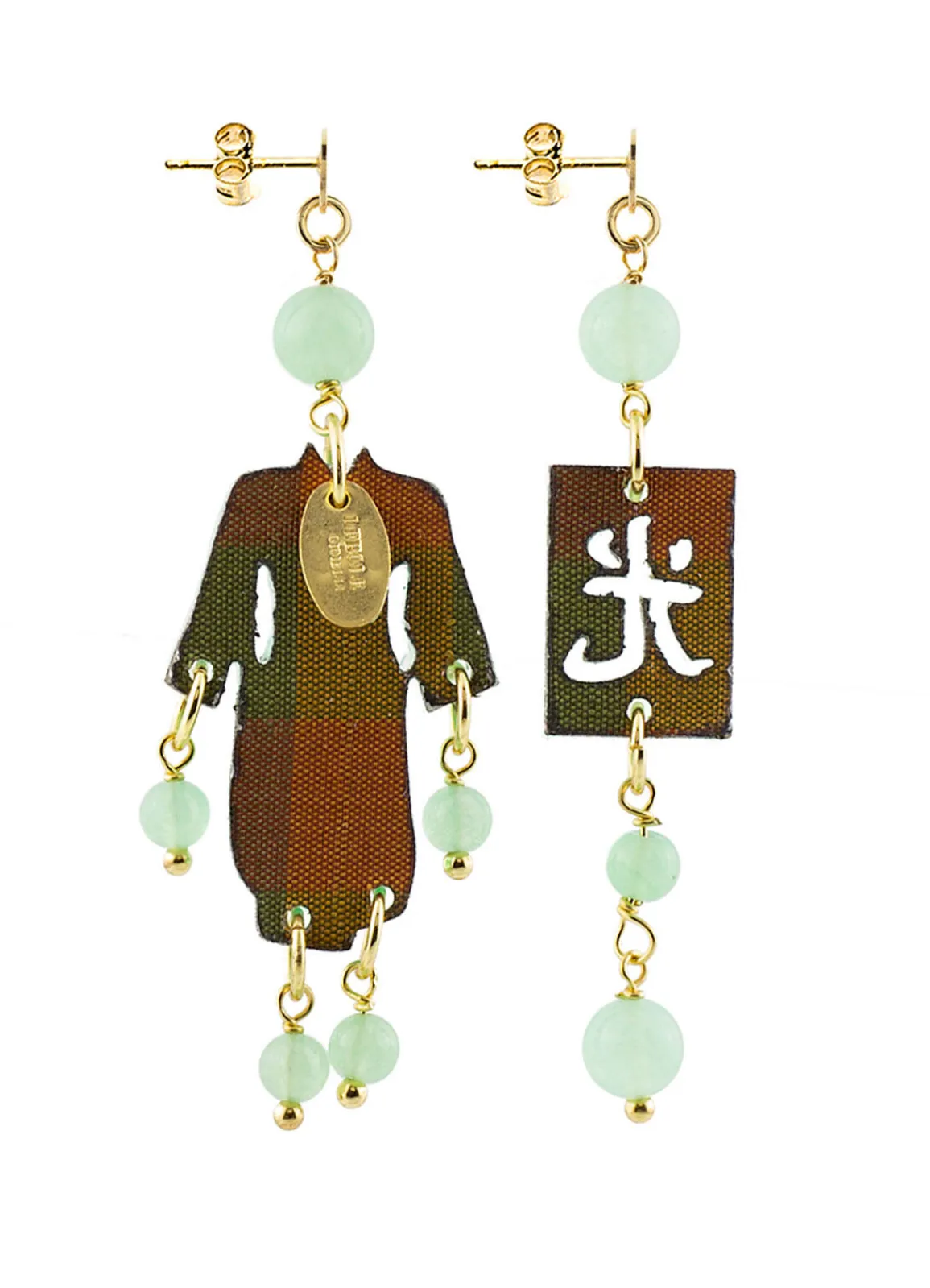 Lebole Maison Orecchini Kimono Plexi Mini Verde Giada