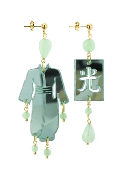 Lebole Maison Orecchini Kimono Plexi Piccolo Verde Giada