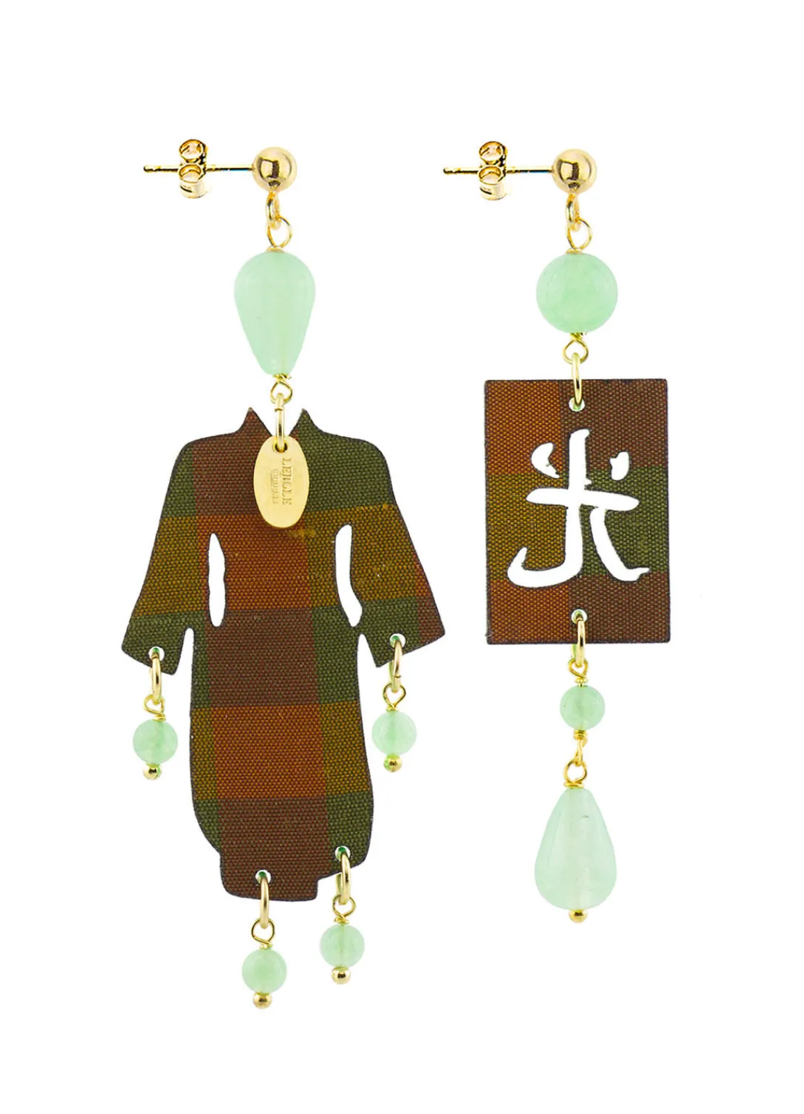 Lebole Maison Orecchini Kimono Plexi Piccolo Verde Giada
