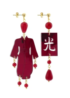 Lebole Maison Orecchini Kimono Plexi Piccolo Rubino