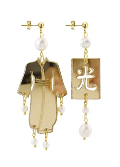 Lebole Maison Orecchini Kimono Plexi Piccolo Oro