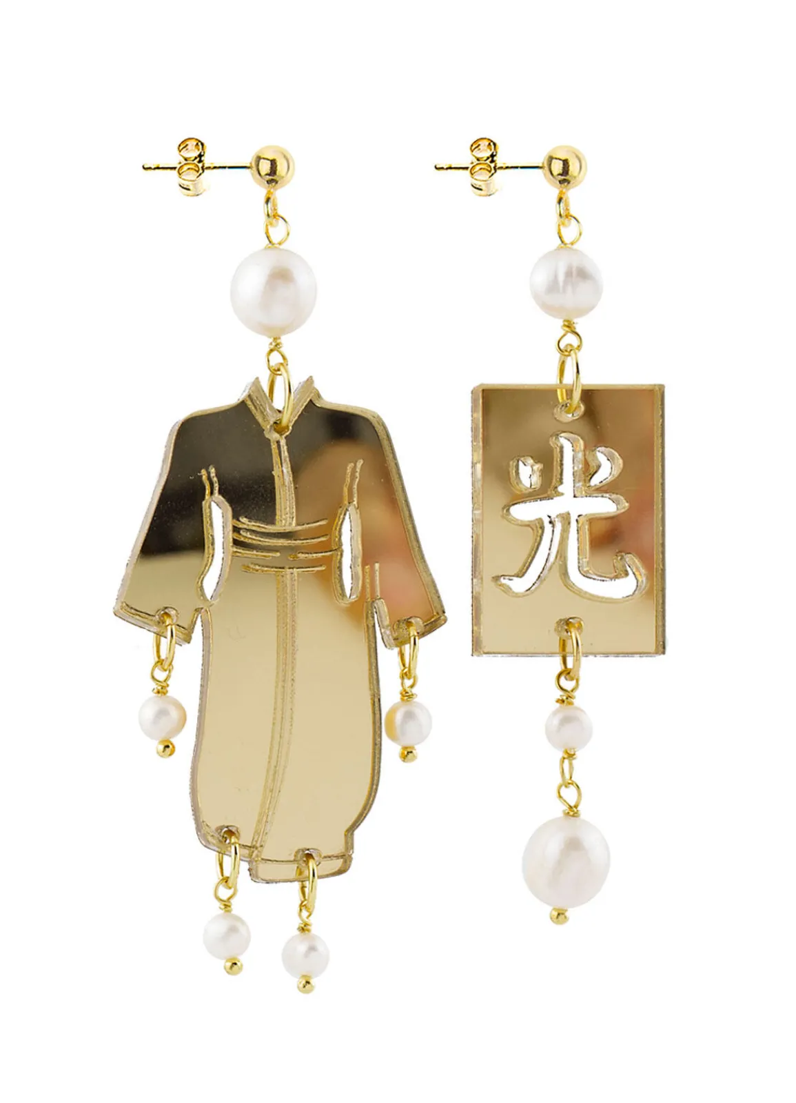 Lebole Maison Orecchini Kimono Plexi Piccolo Oro
