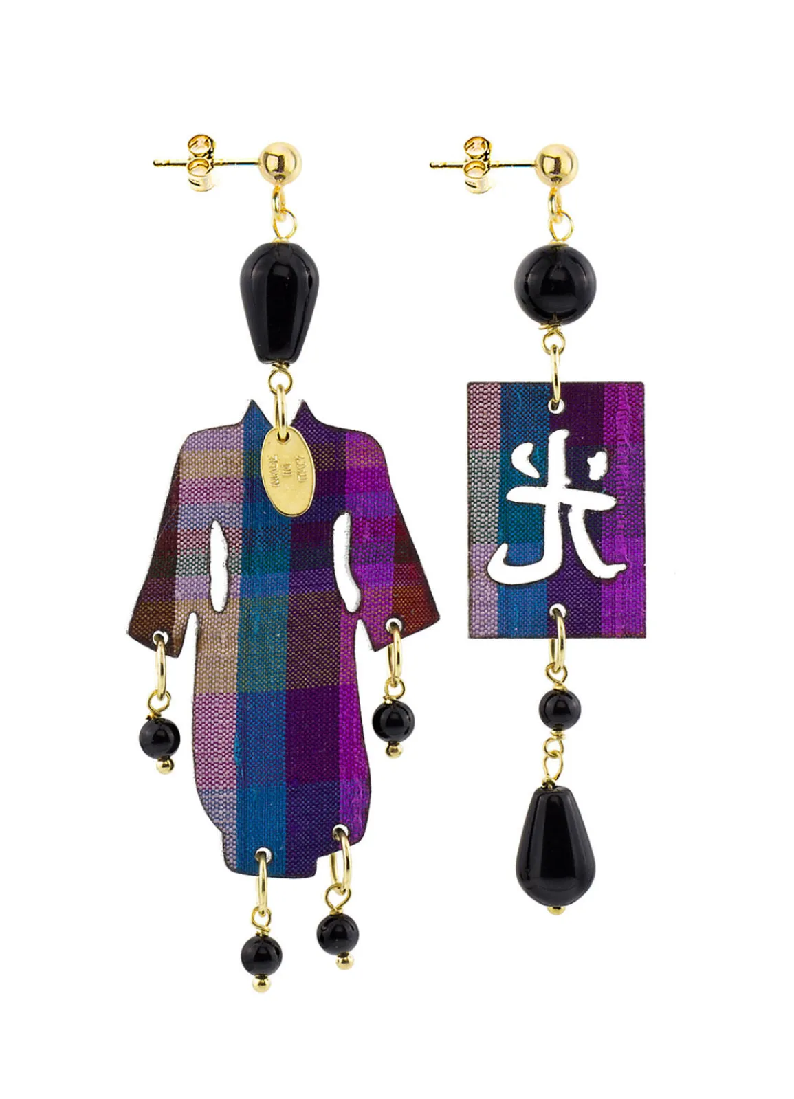 Lebole Maison Orecchini Kimono Plexi Piccolo Nero