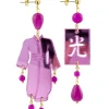 Lebole Maison Orecchini Kimono Plexi Piccolo Fucsia