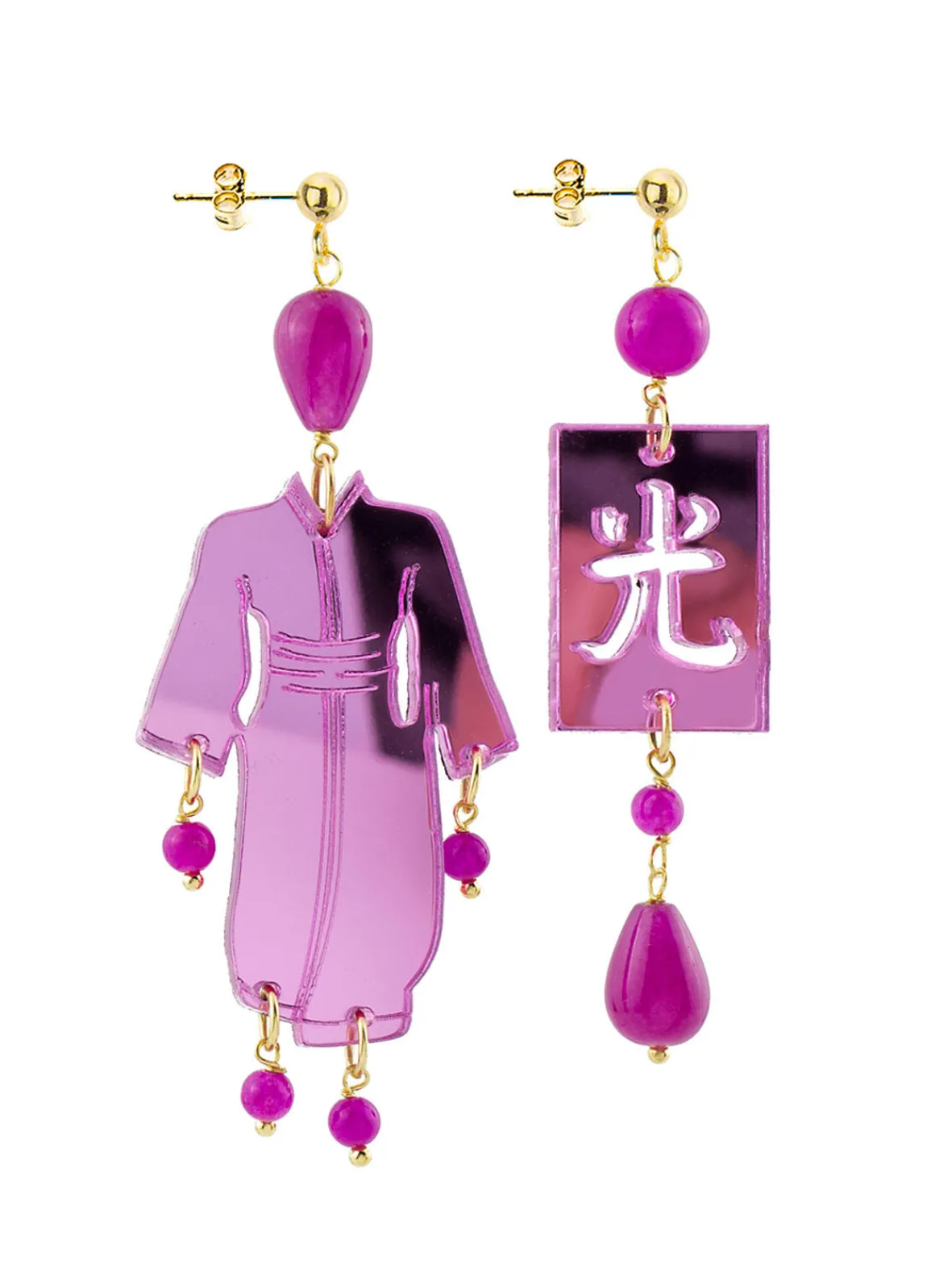 Lebole Maison Orecchini Kimono Plexi Piccolo Fucsia