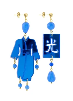 Lebole Maison Orecchini Kimono Plexi Piccolo Azzurro