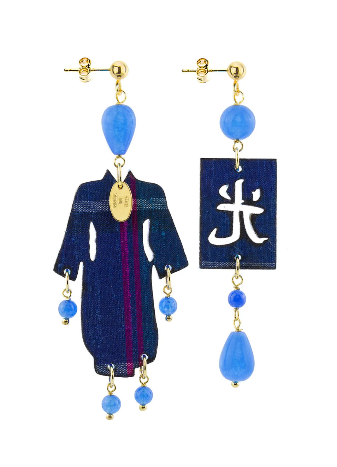 Lebole Maison Orecchini Kimono Plexi Piccolo Azzurro