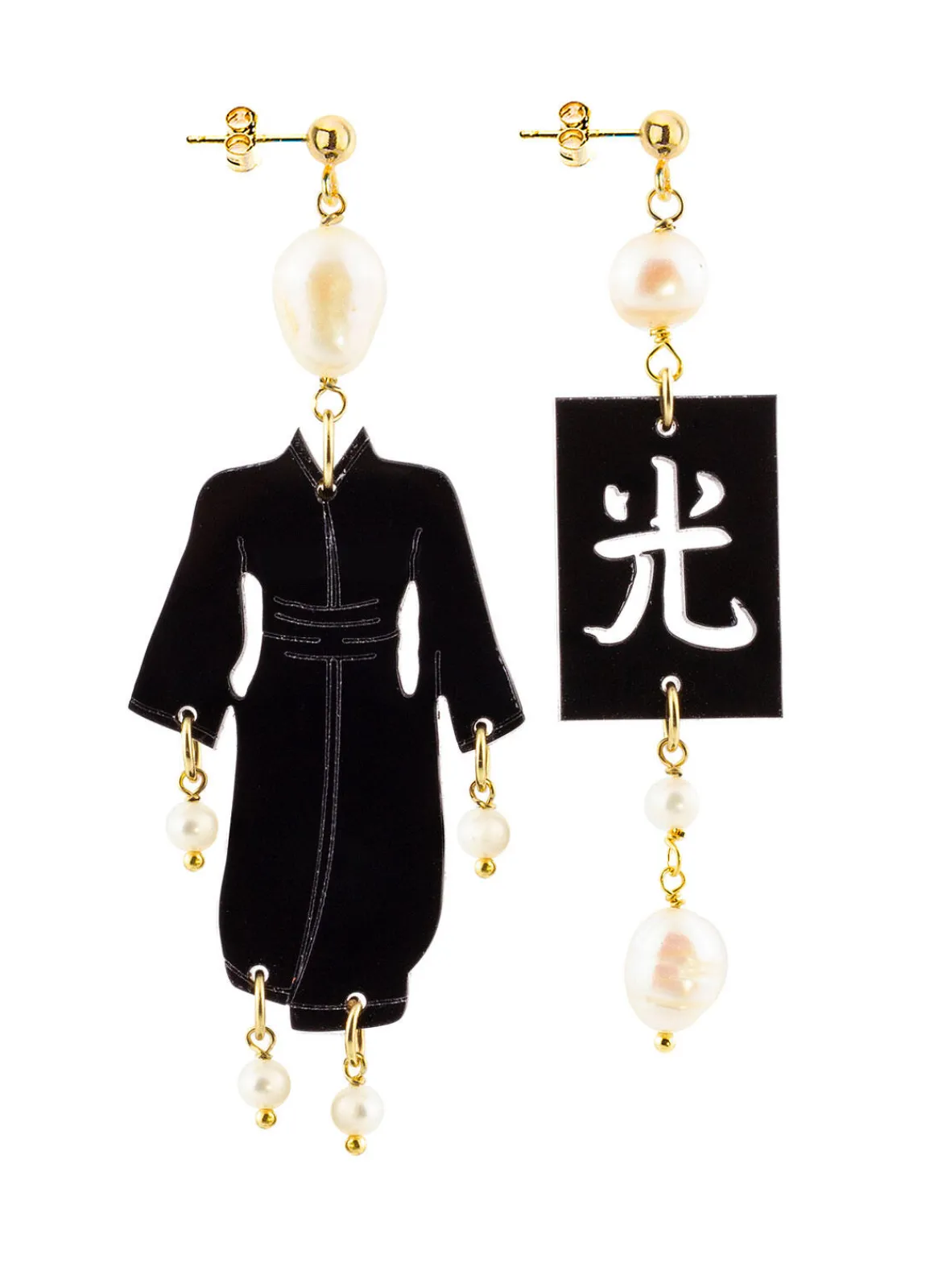 Lebole Maison Orecchini Kimono Plexi Piccolo Perla
