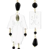 Lebole Maison Orecchini Kimono Plexi Trasparente Piccolo Nero