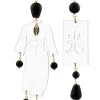 Lebole Maison Orecchini Kimono Plexi Trasparente Grande Nero