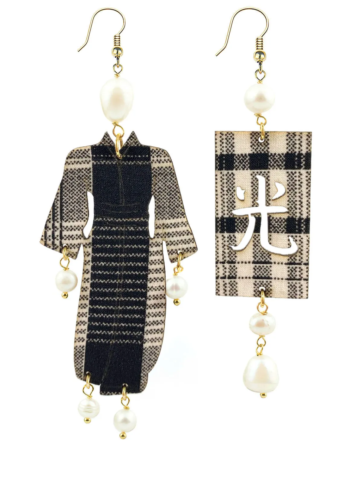 Lebole Maison Orecchini Kimono Quadretto Grande Perla