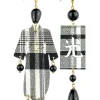 Lebole Maison Orecchini Kimono Quadretto Grande Nero