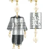 Lebole Maison Orecchini Kimono Quadretto Piccolo Perla