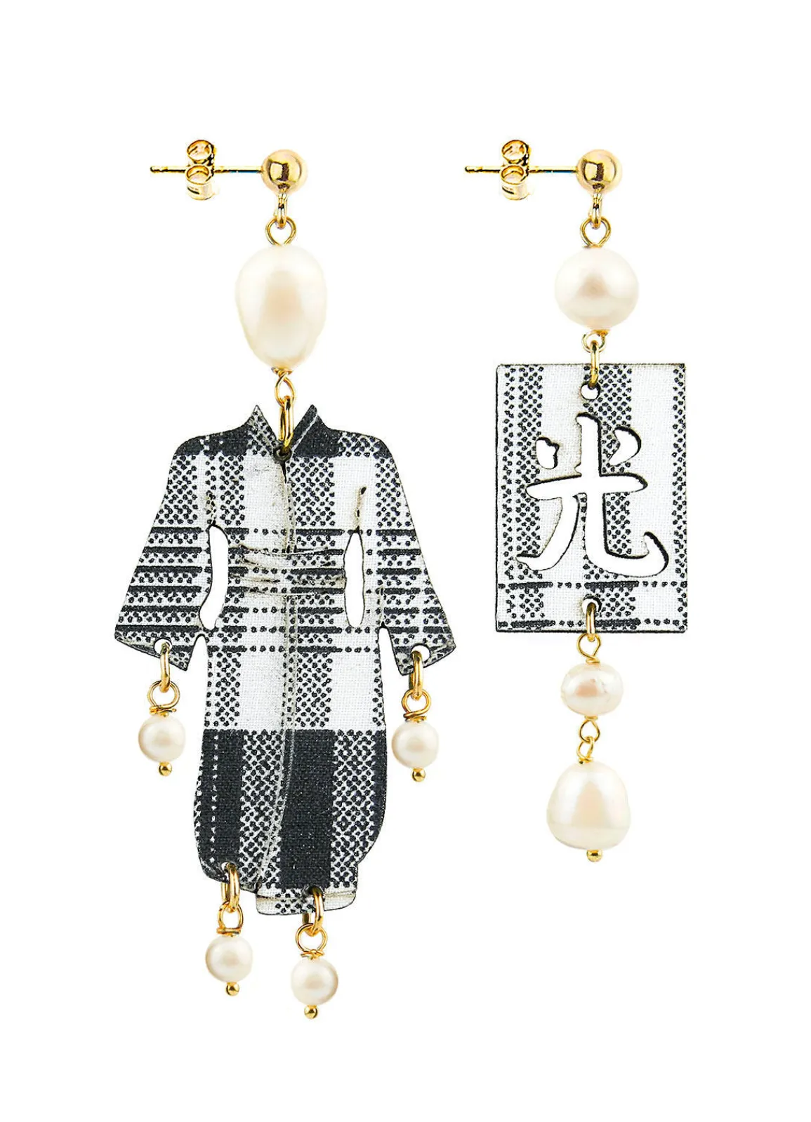 Lebole Maison Orecchini Kimono Quadretto Piccolo Perla