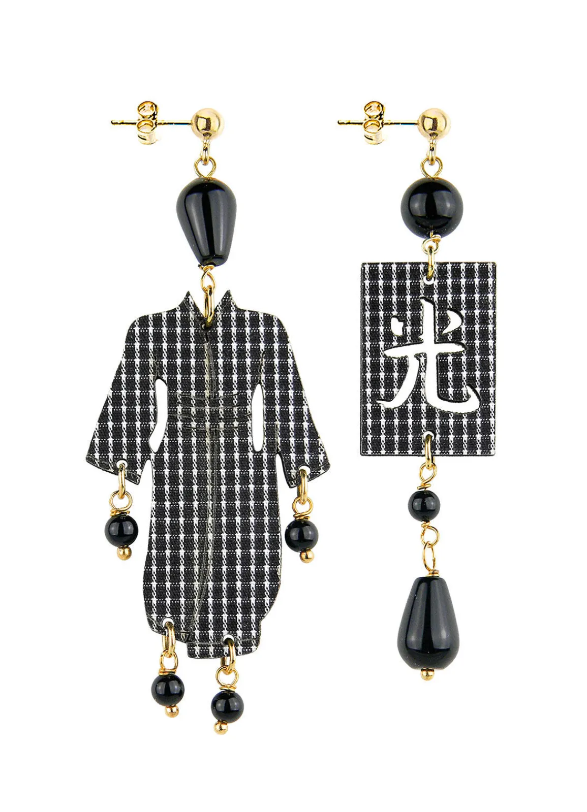 Lebole Maison Orecchini Kimono Riga Piccolo Nero