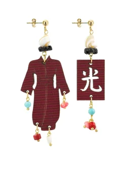 Lebole Maison Orecchini Kimono Special Piccolo Bordeaux