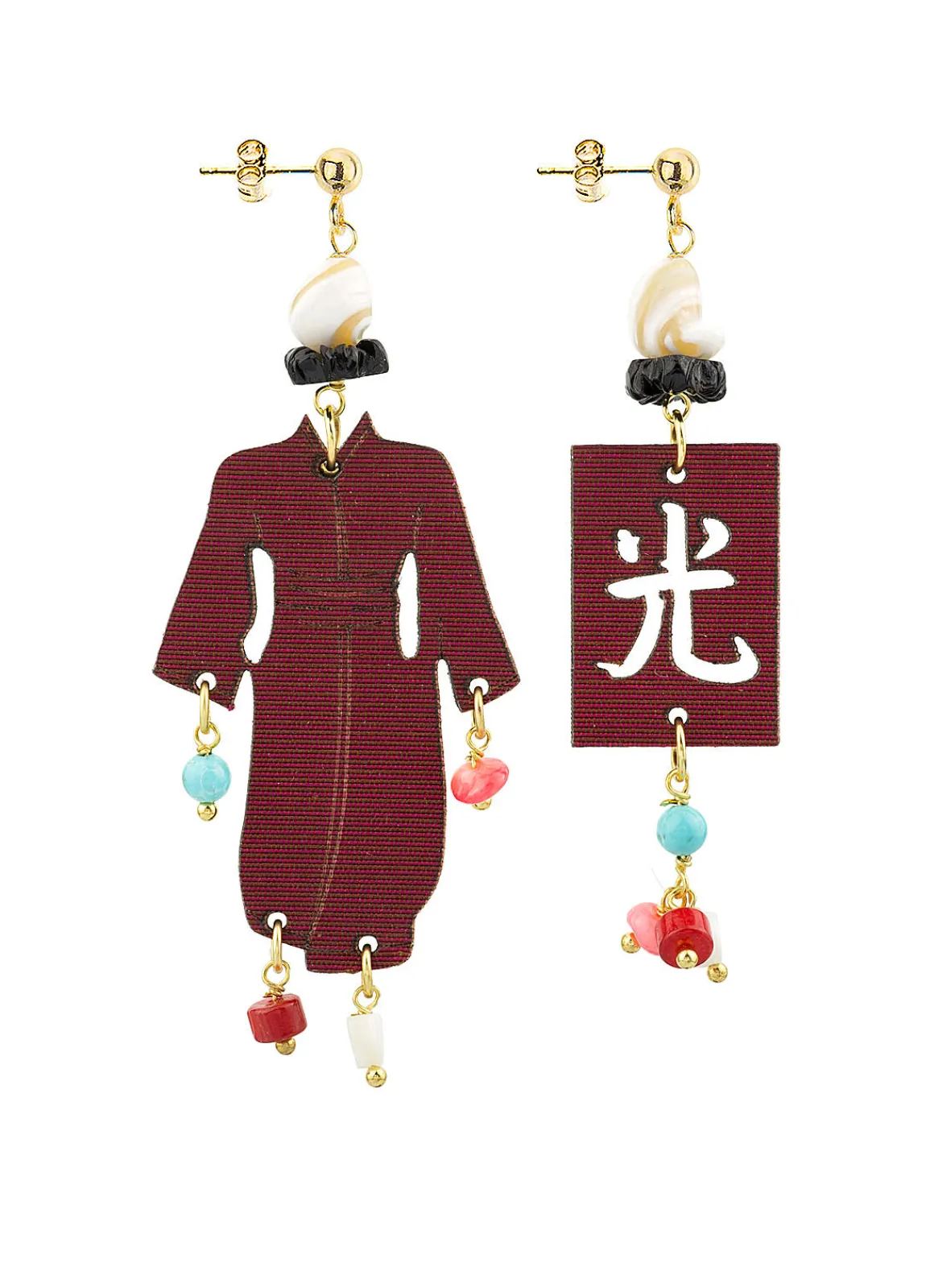 Lebole Maison Orecchini Kimono Special Piccolo Bordeaux