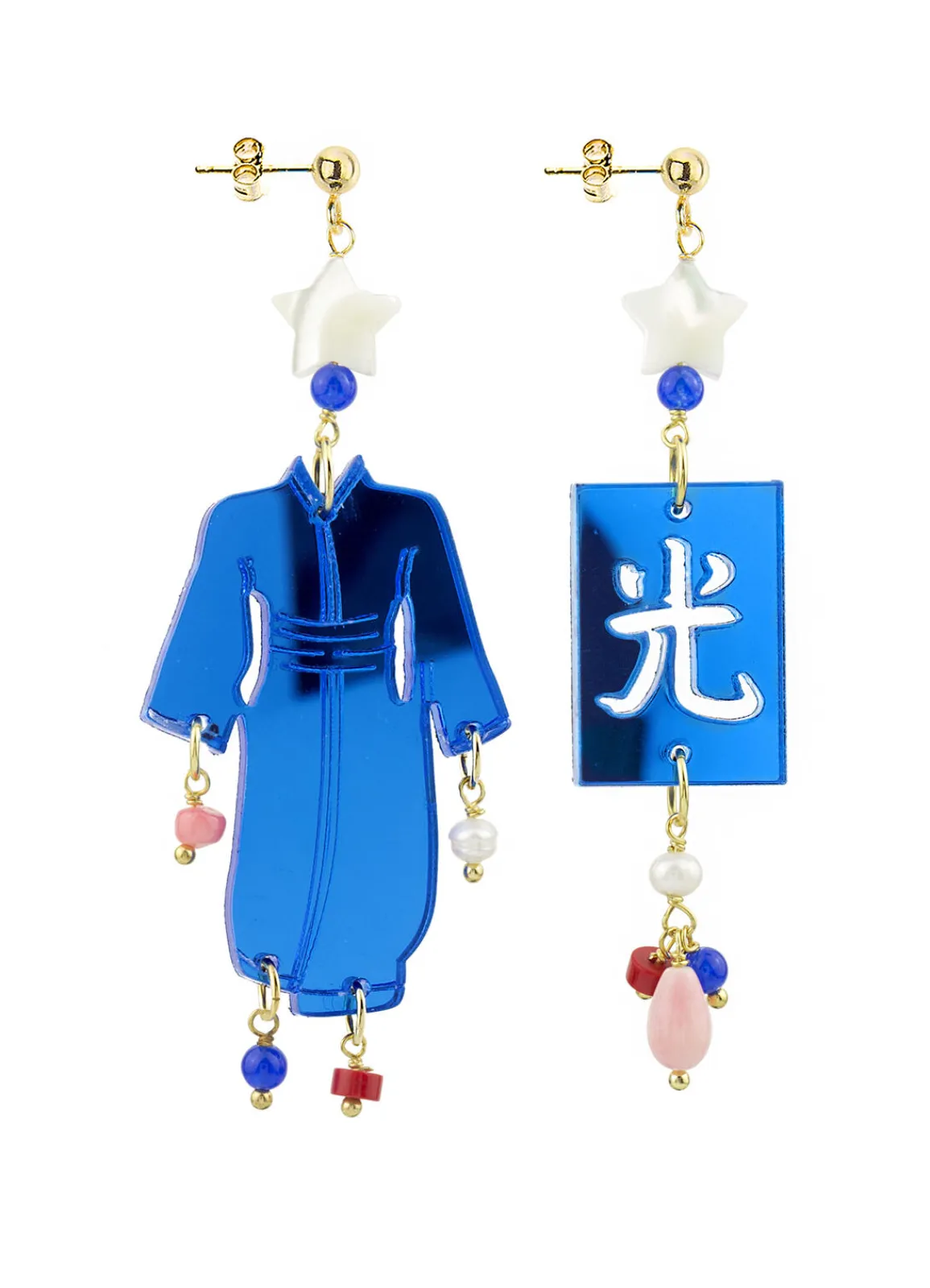 Lebole Maison Orecchini Kimono Special Piccolo Plexi Azzurro