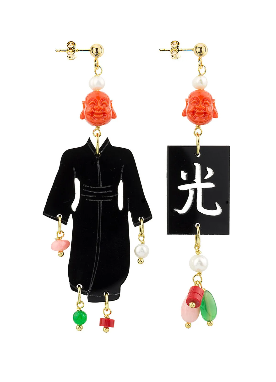 Lebole Maison Orecchini Kimono Special Piccolo Plexi Nero