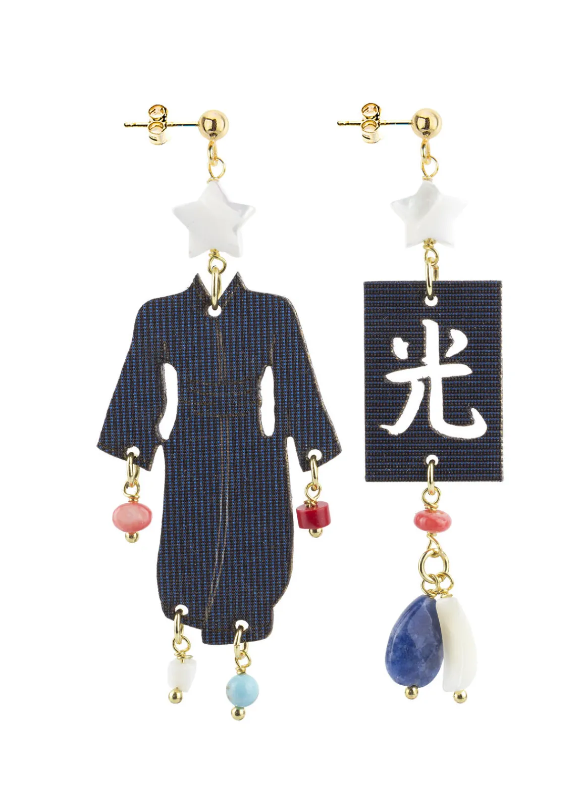 Lebole Maison Orecchini Kimono Special Piccolo Blu