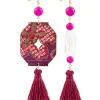 Lebole Maison Orecchini Lanterna E Pietre Nappa Fucsia