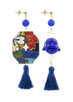 Lebole Maison Orecchini Lanterna E Pietre Nappa Blu