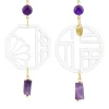 Lebole Maison Orecchini Lu Plexi Trasparente Pietra Viola