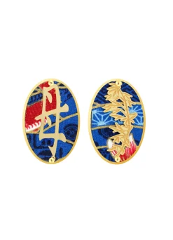 Lebole Maison Orecchini Mamma Clips Ovale Blu