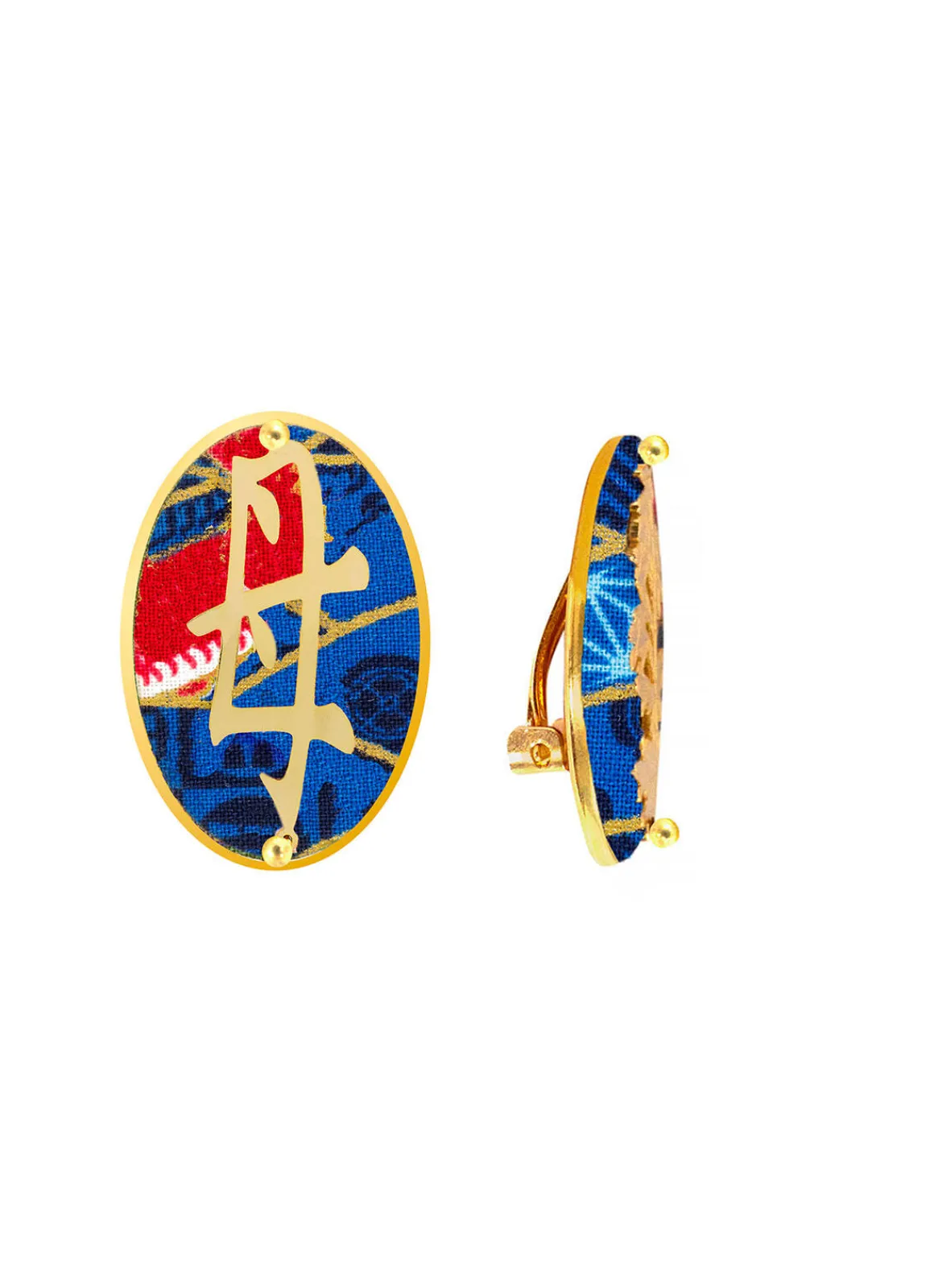 Lebole Maison Orecchini Mamma Clips Ovale Blu