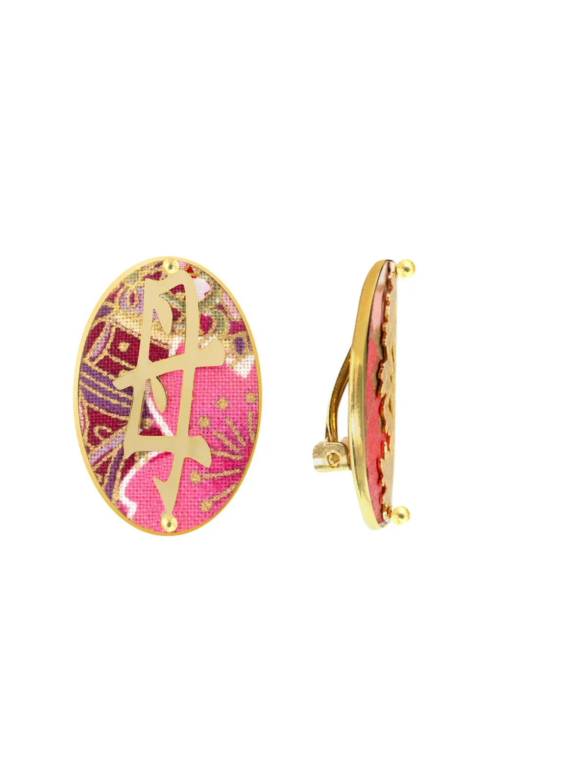 Lebole Maison Orecchini Mamma Clips Ovale Rosa