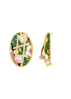 Lebole Maison Orecchini Mamma Clips Ovale Verde