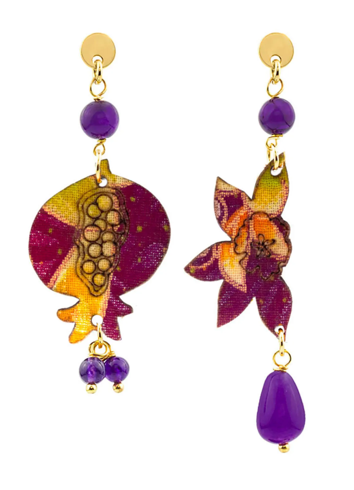 Lebole Maison Orecchini Melagrana Mini Viola