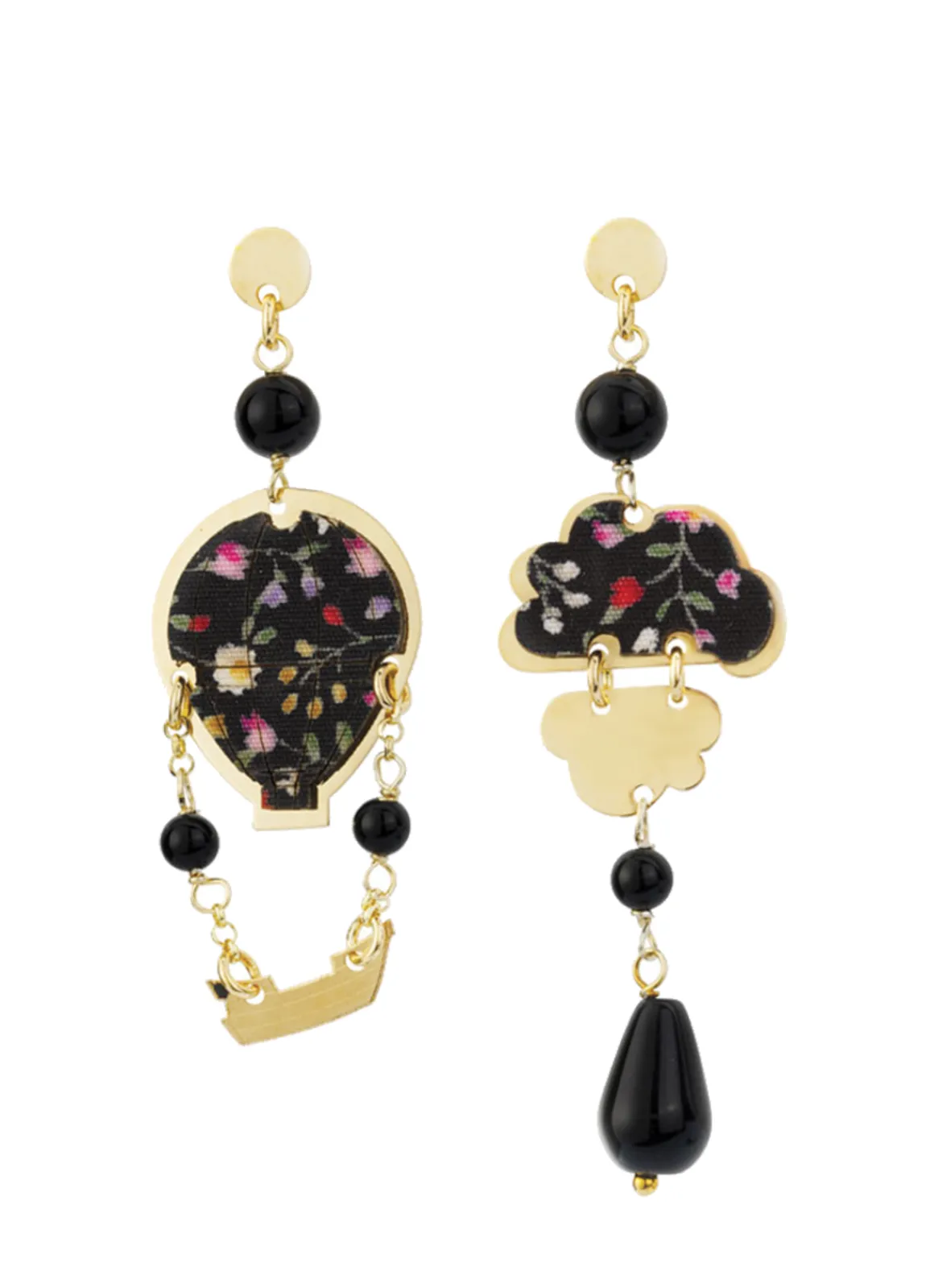 Lebole Maison Orecchini Mongolfiera Argento Mini Nero