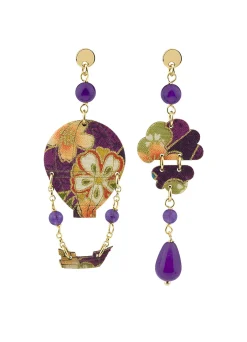 Lebole Maison Orecchini Mongolfiera Mini Viola